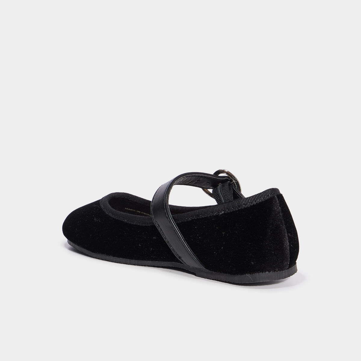 Ballerines effet velours noir fille