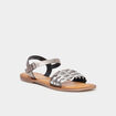 Sandales en cuir Kickers Kickdash gris femme