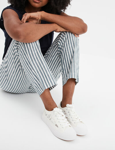 Tennis en toile dentelle Mosquitos blanc femme