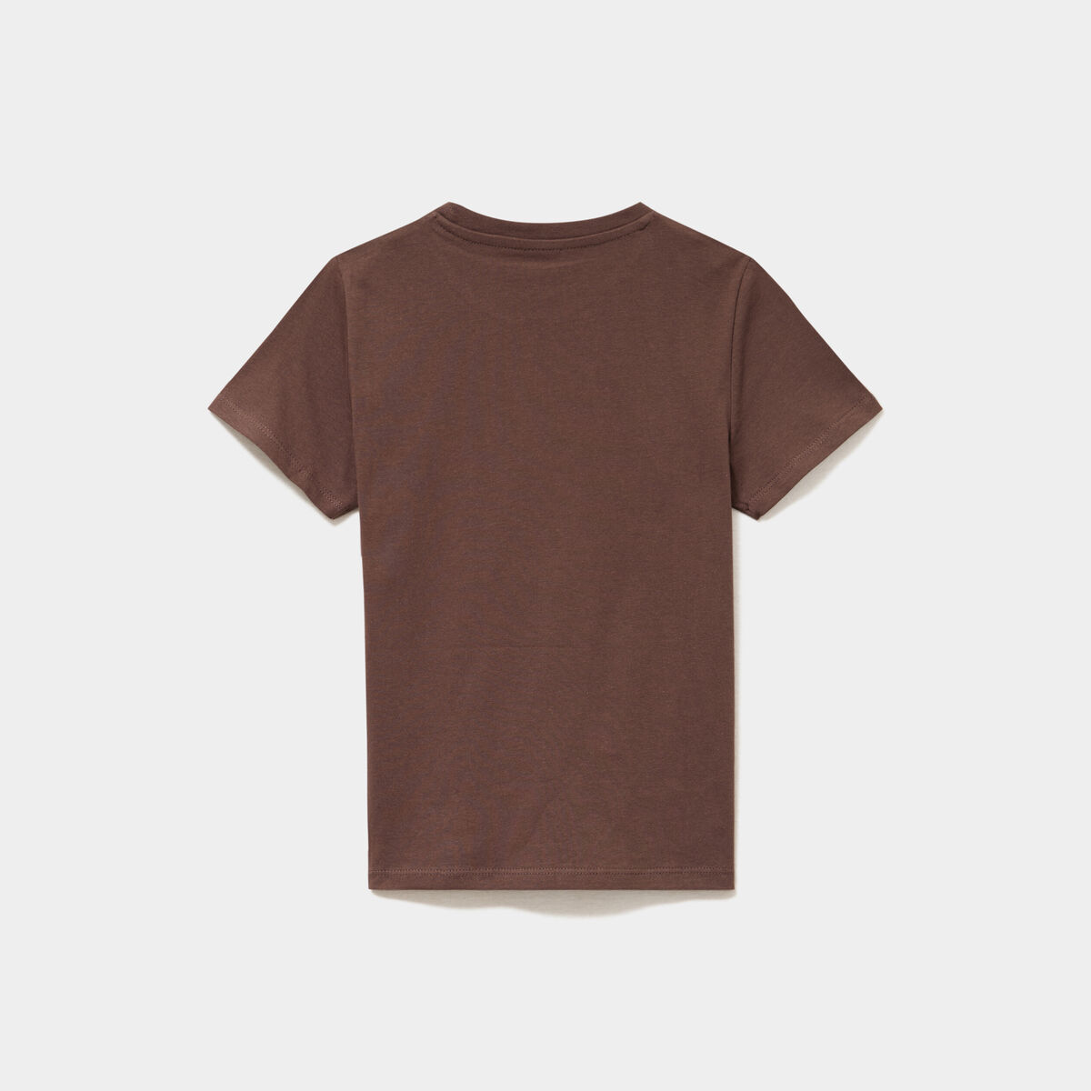 T-shirt en coton manches courtes marron fonc&eacute; gar&ccedil;on