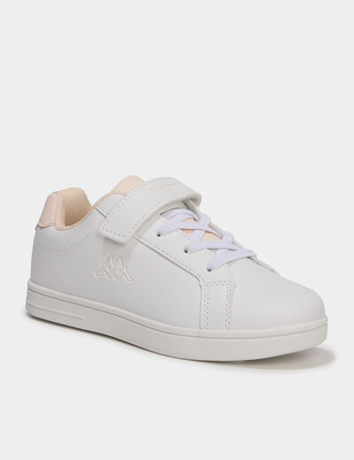 Tennis basses &agrave; scratchs Kappa FENIT rose pastel fille