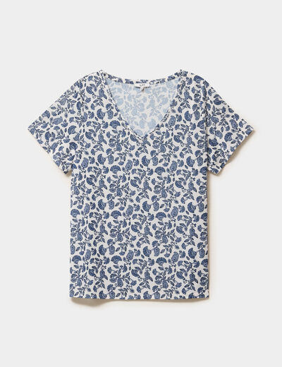 T-shirt manches courtes ecru femme grande taille