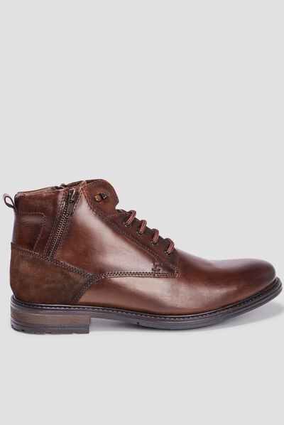 Bottines zippées en cuir Blark marron homme