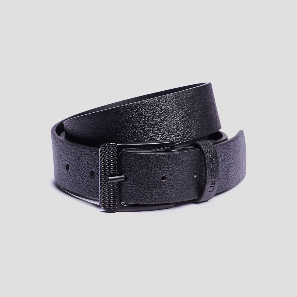 Ceinture avec boucle carr&eacute;e noir homme