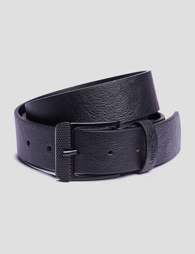 Ceinture avec boucle carr&eacute;e noir homme