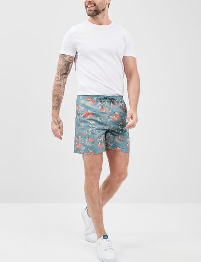 Short de bain vert homme