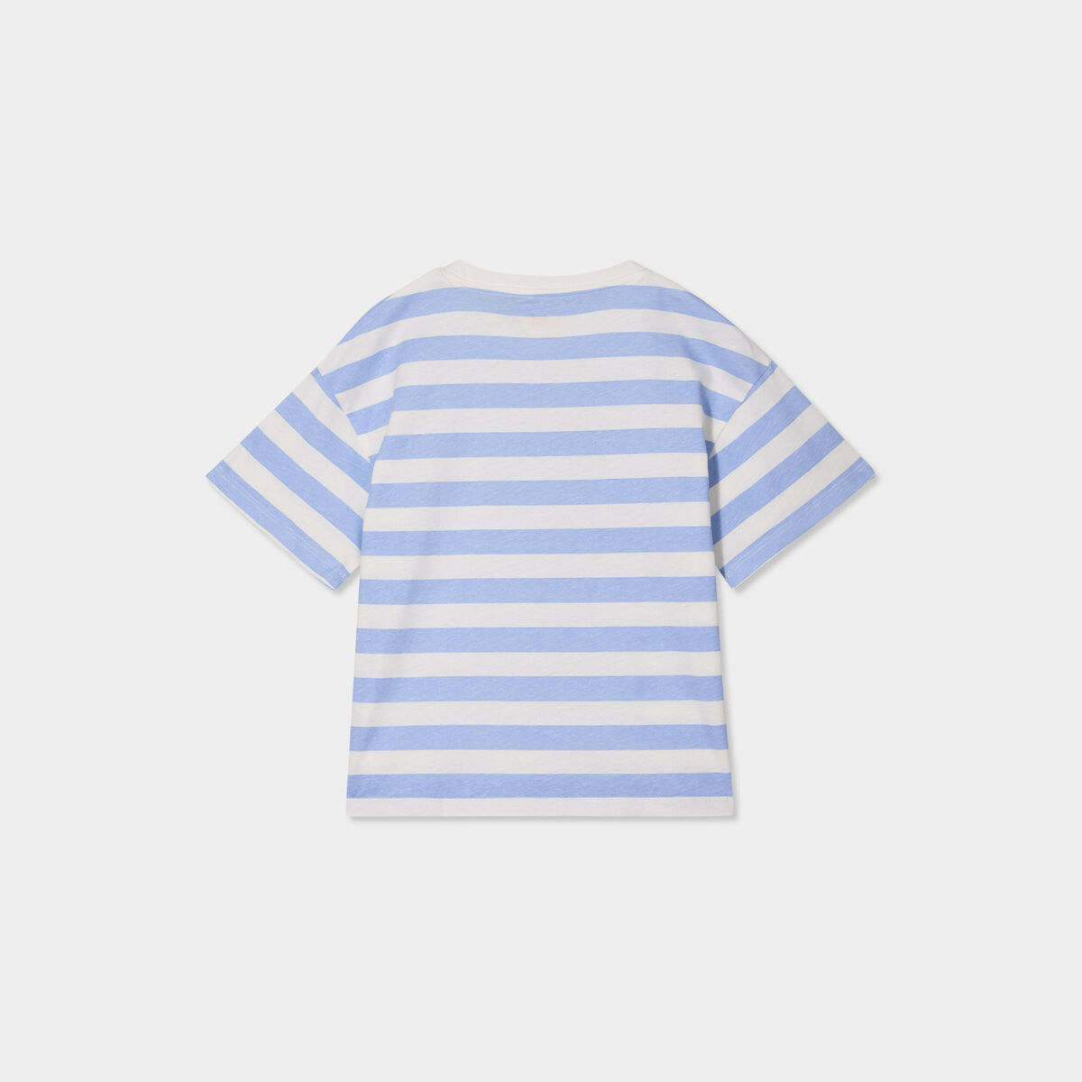 T-shirt col rond manches courtes coton ecru fille