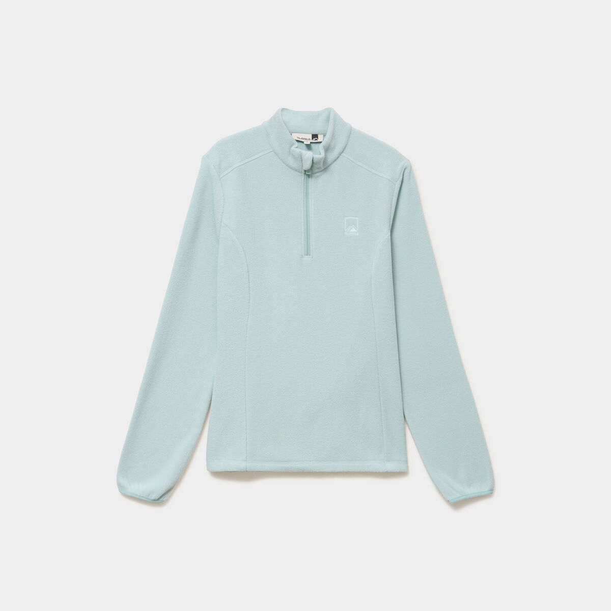 Sweat polaire col camionneur bleu gris femme