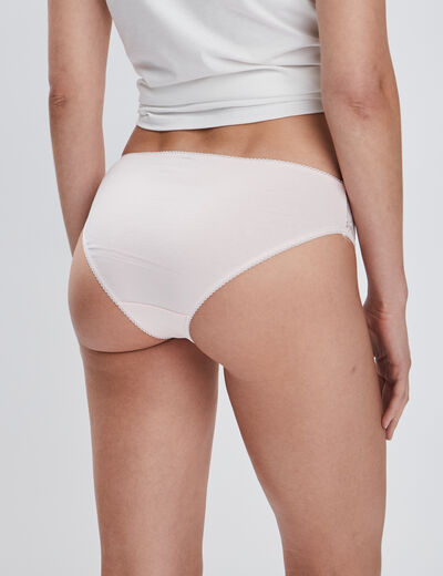 Culotte en coton avec dentelle rose poudrée femme