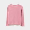 T-shirt col rond manches longues coton vieux rose fille