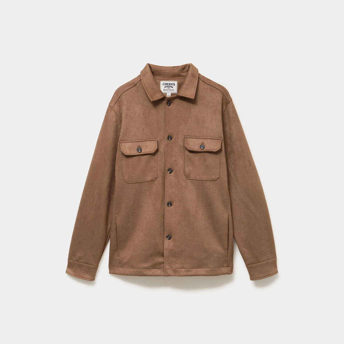 Surchemise droite en su&eacute;dine camel homme