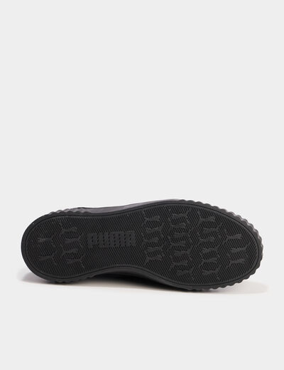 Tennis basses en cuir Puma noir femme