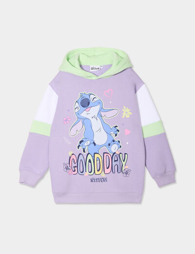 Sweat à capuche hoodie Stitch parme fille