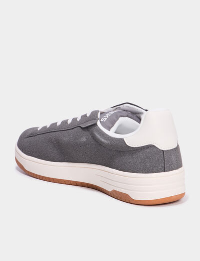 Tennis basses &agrave; lacets gris homme