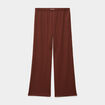 Pantalon effet gaufr&eacute; fluide bordeaux femme