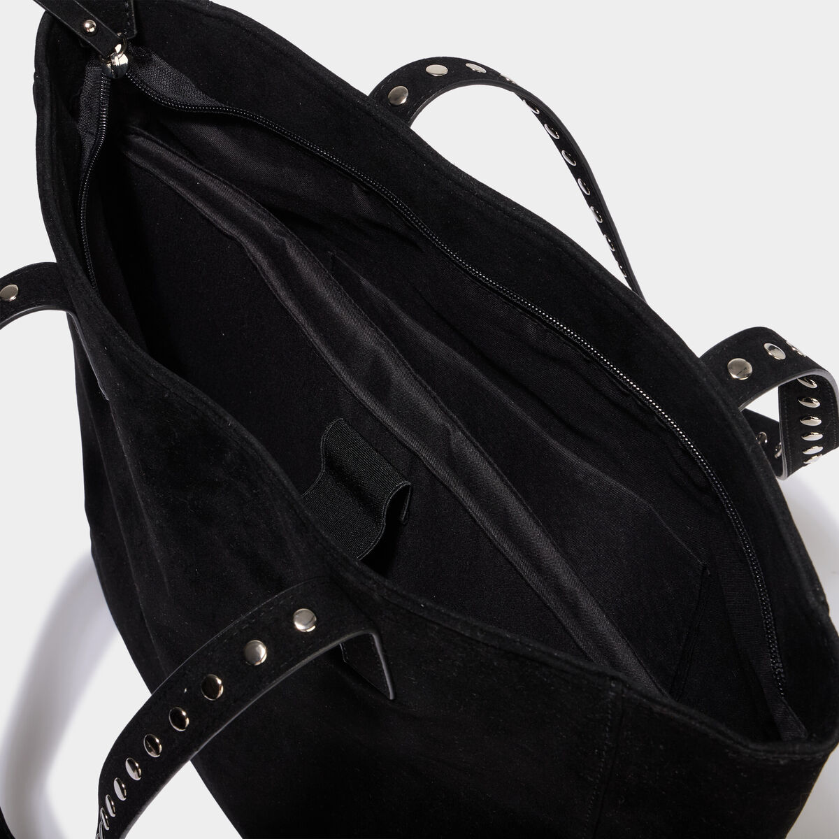 Sac cabas effet su&eacute;dine noir femme