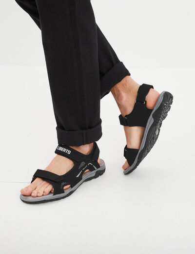 Sandales à scratchs noir homme