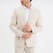 Veste blazer droite courte lin mélangé gris clair homme