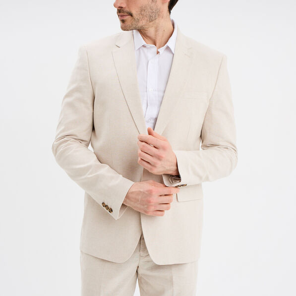veste blazer droite courte lin melange gris clair homme Veste blazer droite courte lin mélangé gris clair homme