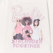 T-shirt manches longues coton Barbie ivoire fille