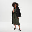 Robe chemise longue nou&eacute;e vert kaki femme