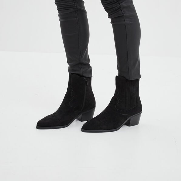 bottines santiags a talons noir femme Bottines santiags à talons noir femme