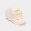 Casquette bomb&eacute;e en coton ivoire b&eacute;b&eacute; fille