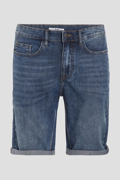 Bermuda stretch droit en jean denim stone homme