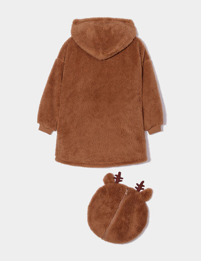 Ensemble pyjama sweat et pochette marron garçon