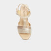 Sandales &agrave; talons pied large en cuir sable femme