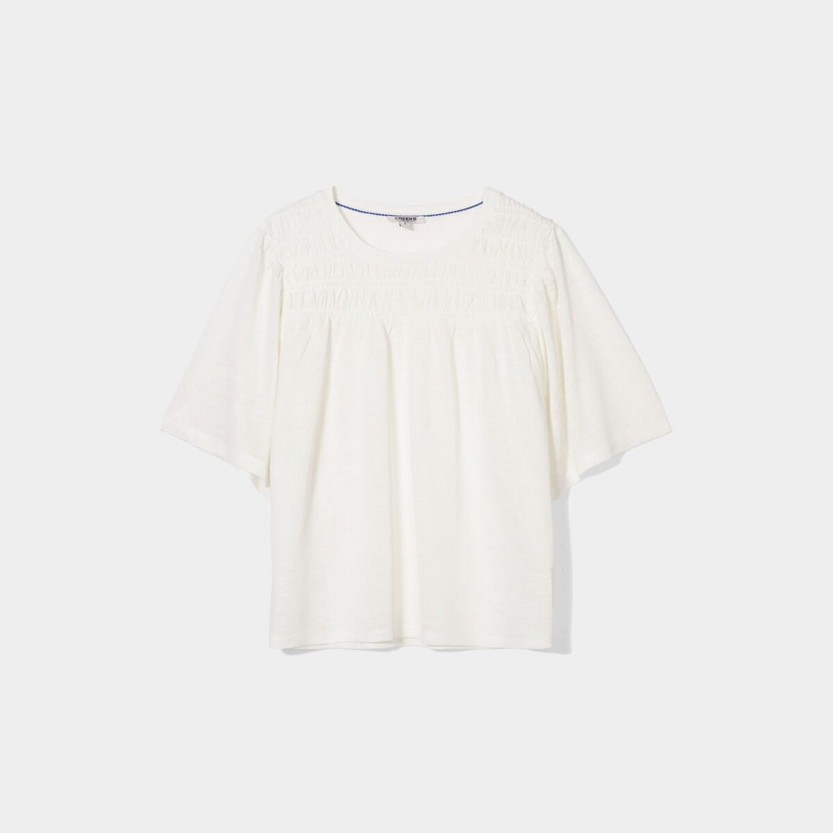 T-shirt manches courtes volantées Creeks blanc femme