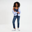Débardeur bretelles réglables en coton bleu marine femme