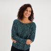 Pull manches longues bleu canard femme