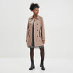 Trench mi-long ceinturé ajusté marron femme