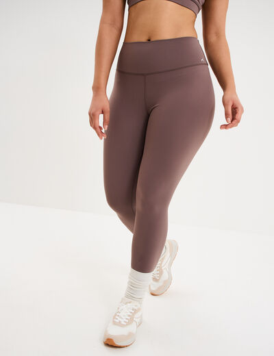 Legging de sport gainant taille haute mauve femme