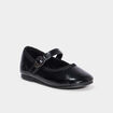 Ballerines vernies à paillettes noir bébé fille