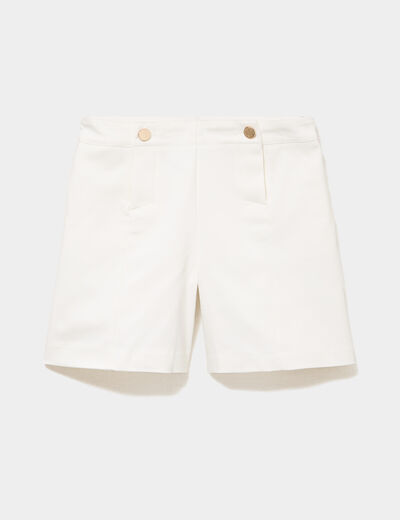 Short droit &agrave; pont blanc femme
