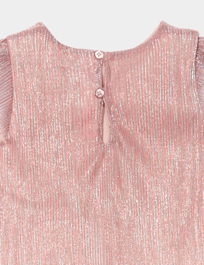 Ensemble de fêtes robe et collants rose clair bébé fille