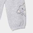 Ensemble 3 pi&egrave;ces avec bonnet coton gris clair b&eacute;b&eacute;