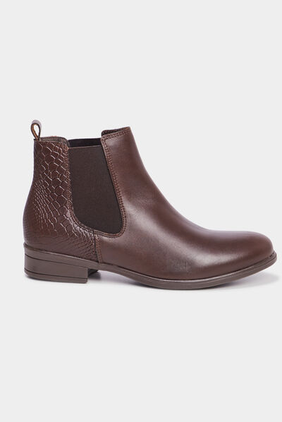 Bottines élastiquées plates marron femme