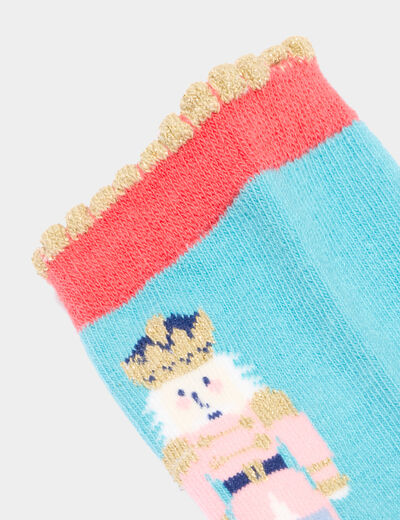 Lot 5 paires chaussettes orange corail fille