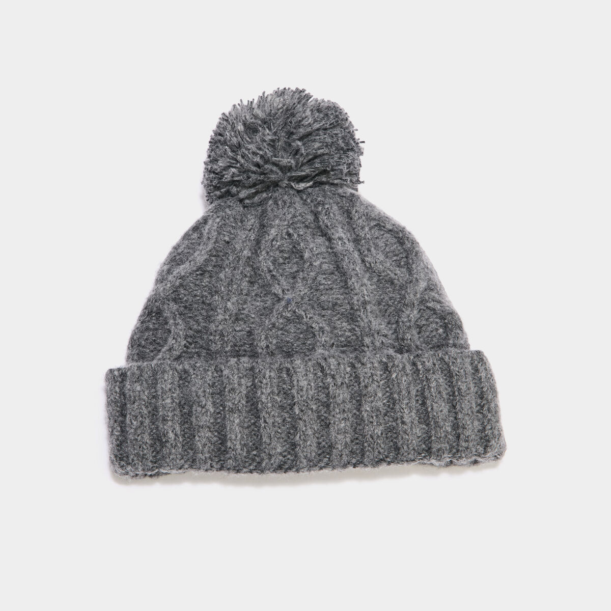 Bonnet &agrave; pompon gris fonc&eacute; gar&ccedil;on