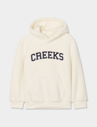 Sweat à capuche hoodie Creeks blanc garçon