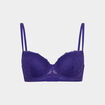 Soutien-gorge corbeille micro dentelle violet foncé femme