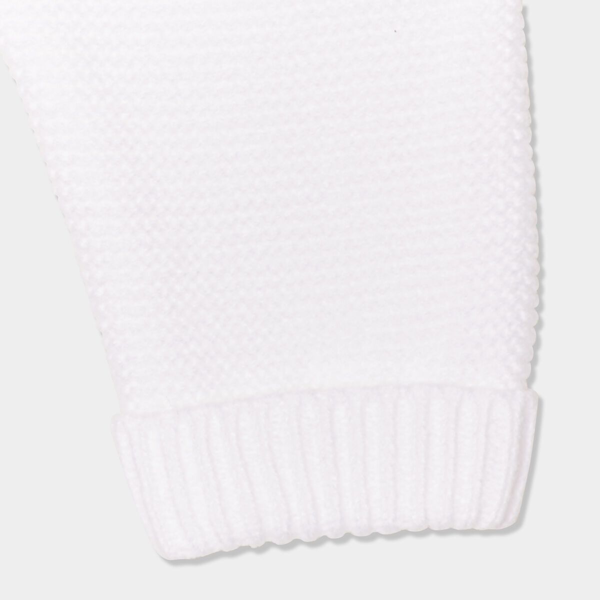 Pantalon tricot taille &eacute;lastiqu&eacute;e blanc b&eacute;b&eacute;