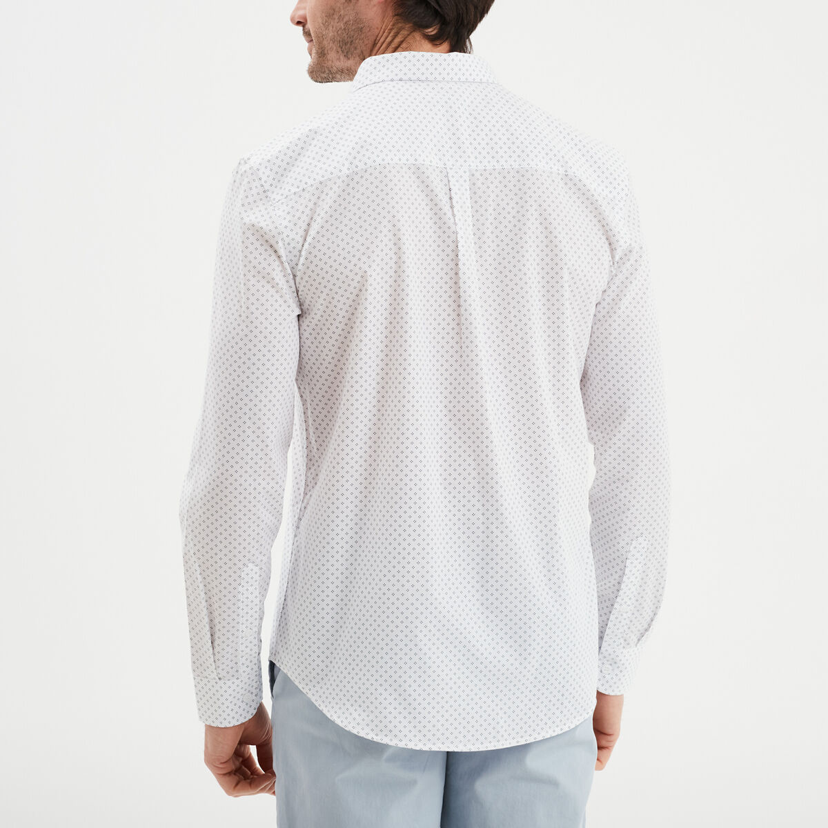 Chemise droite repassage facile blanc homme