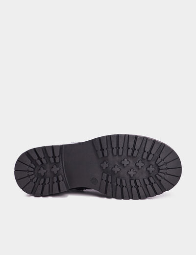 Bottines crantées vernies noir fille