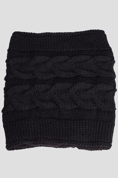 Tour de cou avec torsades noir femme