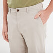 Pantalon chino droit stretch retroussé gris clair homme