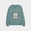 Sweat col rond coton majoritaire vert fonc&eacute; femme